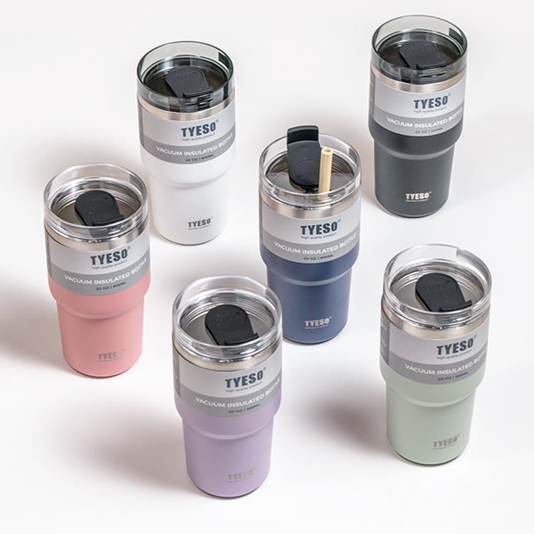 Tyeso Tripletask Vakumlu Paslanmaz Çelik Pipetli Yeşil Termos, 600 ml