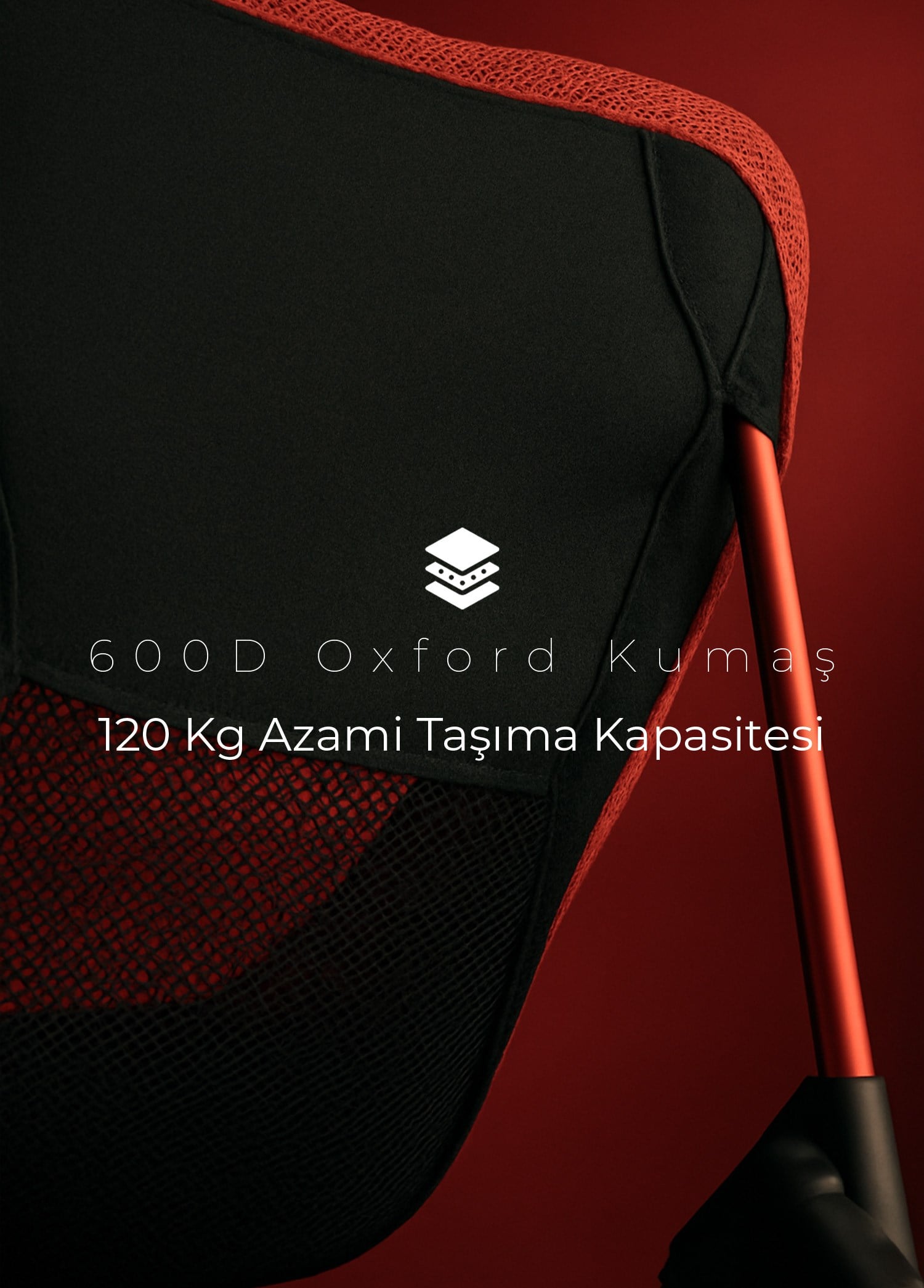 Urban Badger Kırmızı Loki Sandalye Teleskopik 950 gr 7050 Alüminyum Ultra Hafif 600D Oxford Kumaş