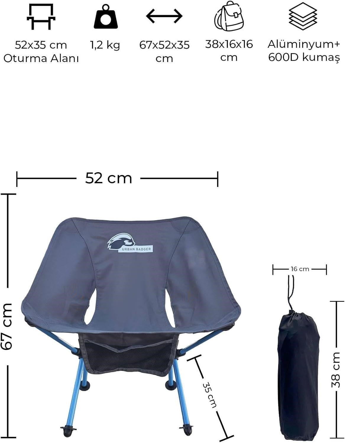 Urban Badger Mimir Katlanır Pratik Kamp Sandalyesi