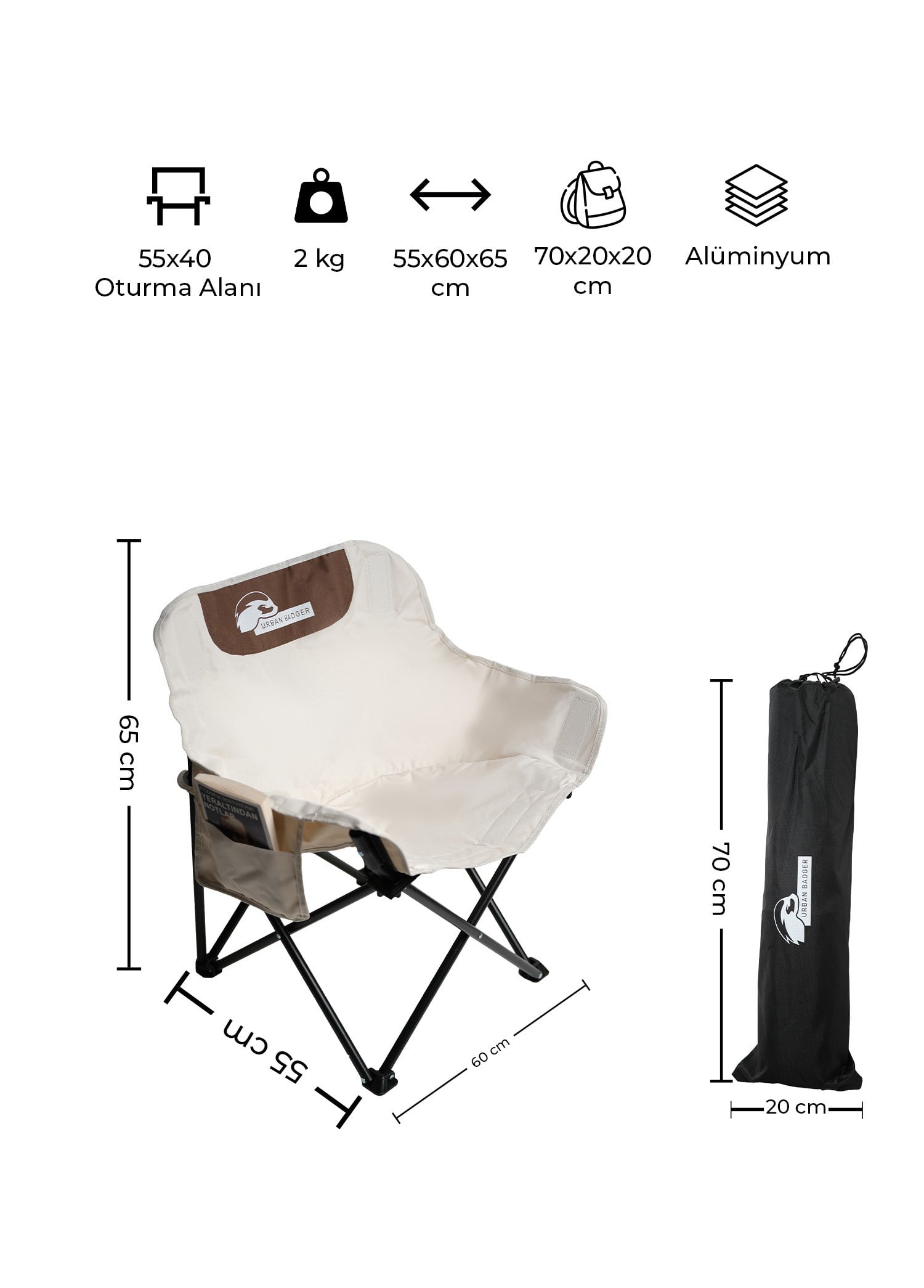 Urban Badger Nidavel Kanvas Katlanır Sandalye