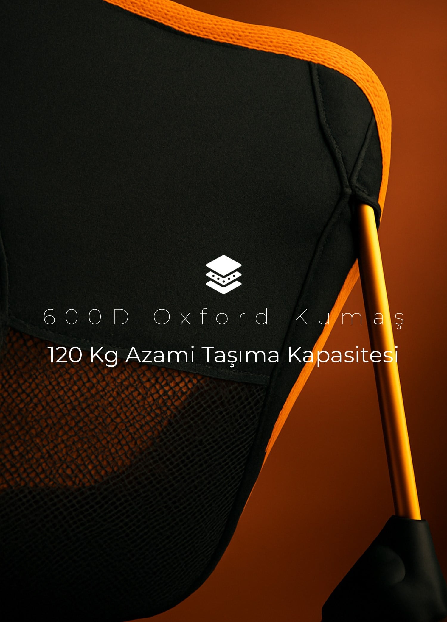 Urban Badger Turuncu Loki Sandalye Teleskopik 950 gr 7050 Alüminyum Ultra Hafif 600D Oxford Kumaş