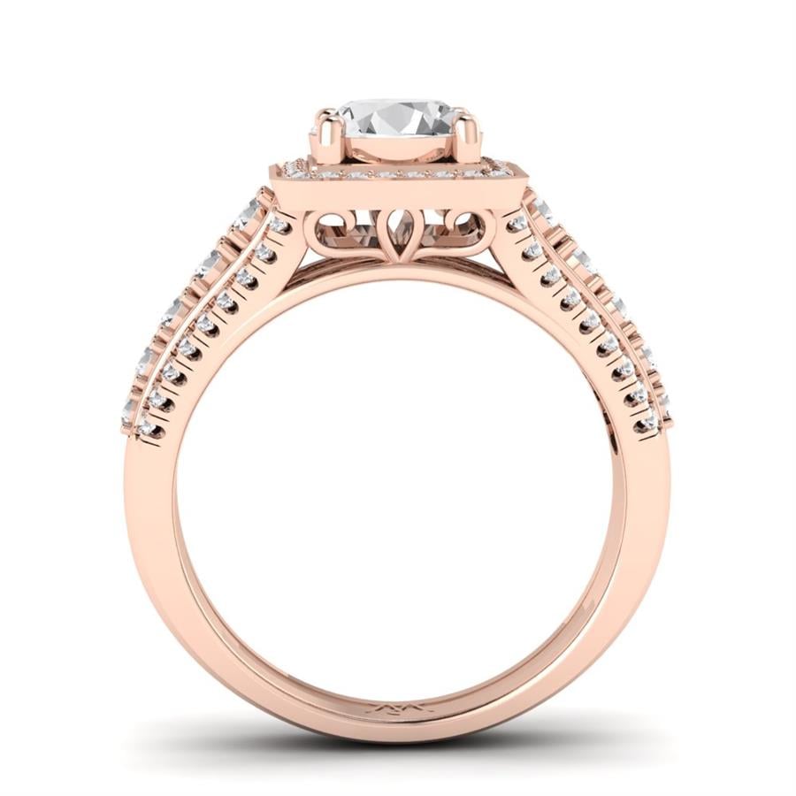 Bagues Majesté Argent Plaqué Or Rose Oxyde de zirconium 1 ct