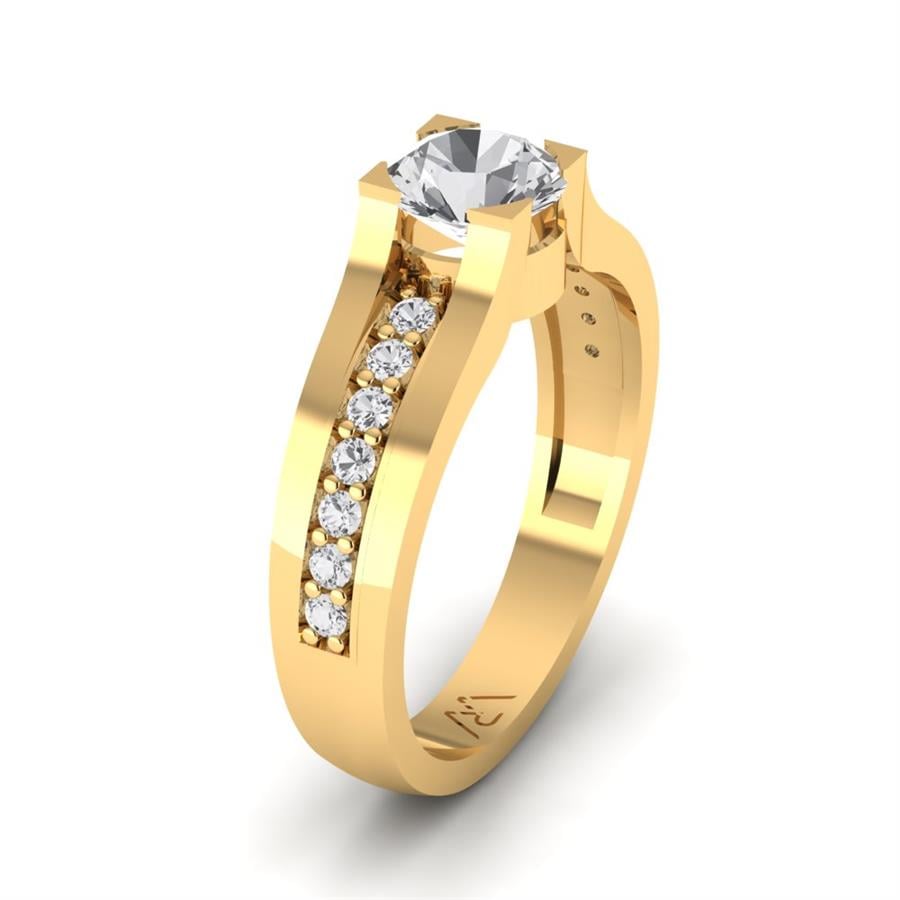 Bagues Précieuse Or Jaune Oxyde de zirconium 1 ct