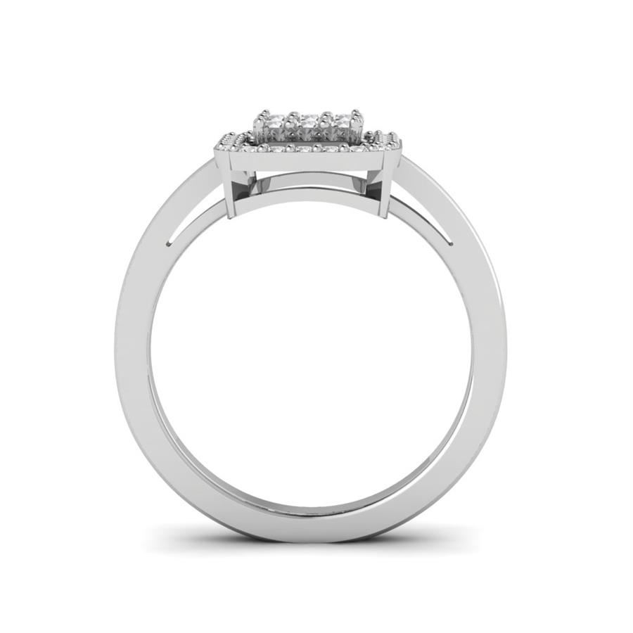 Bagues Princesse Argent Rhodié Blanc Diamant 0.5 ct