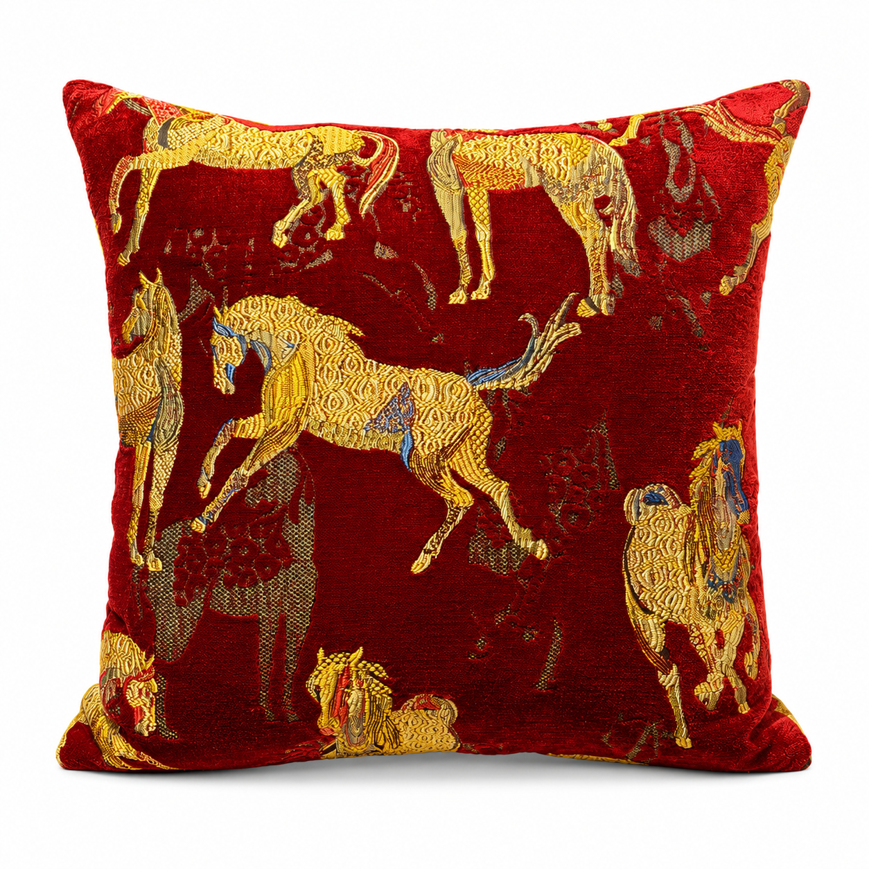 Golden Horse Kırlent Kılıfı Bordo