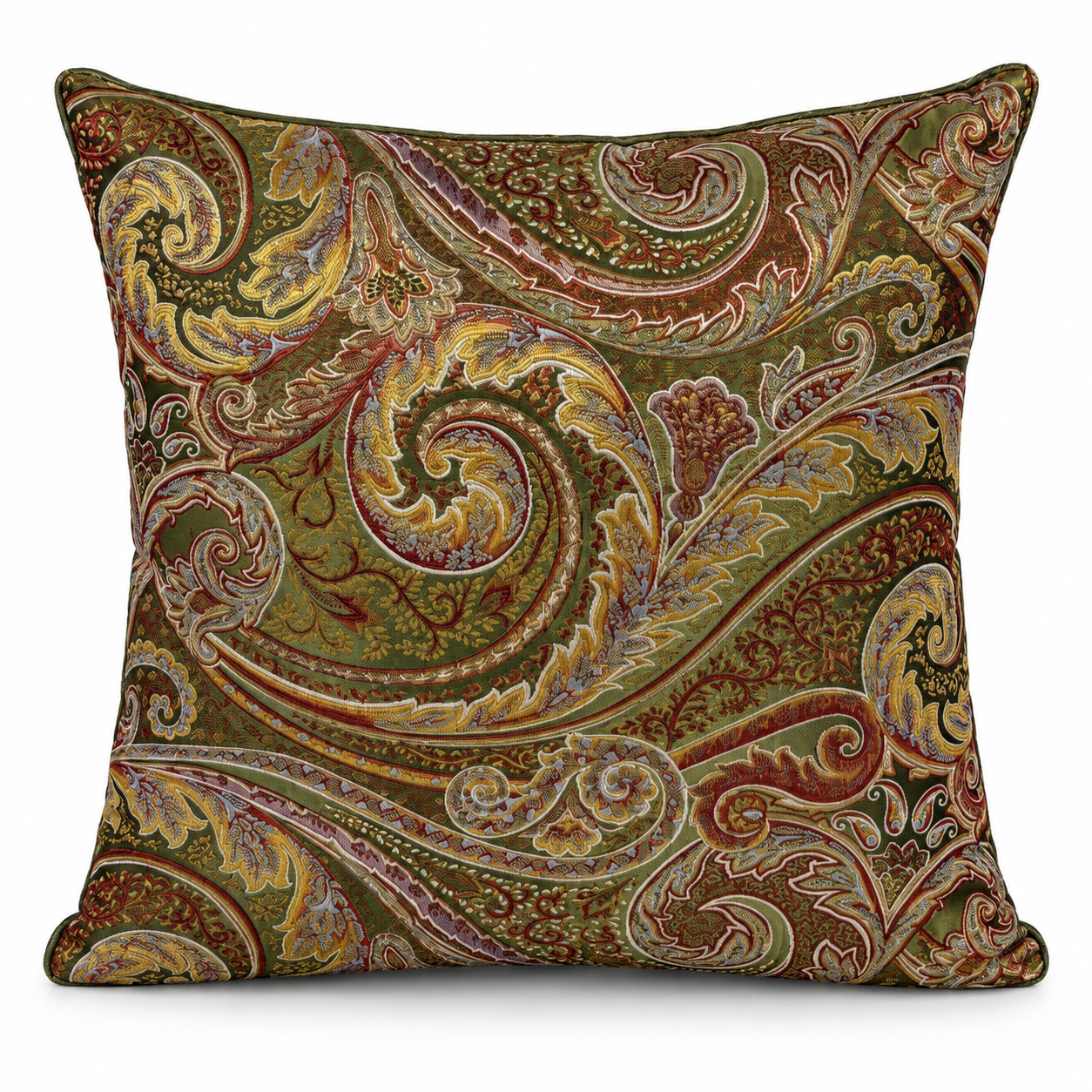 Paisley Kırlent Kılıfı Haki