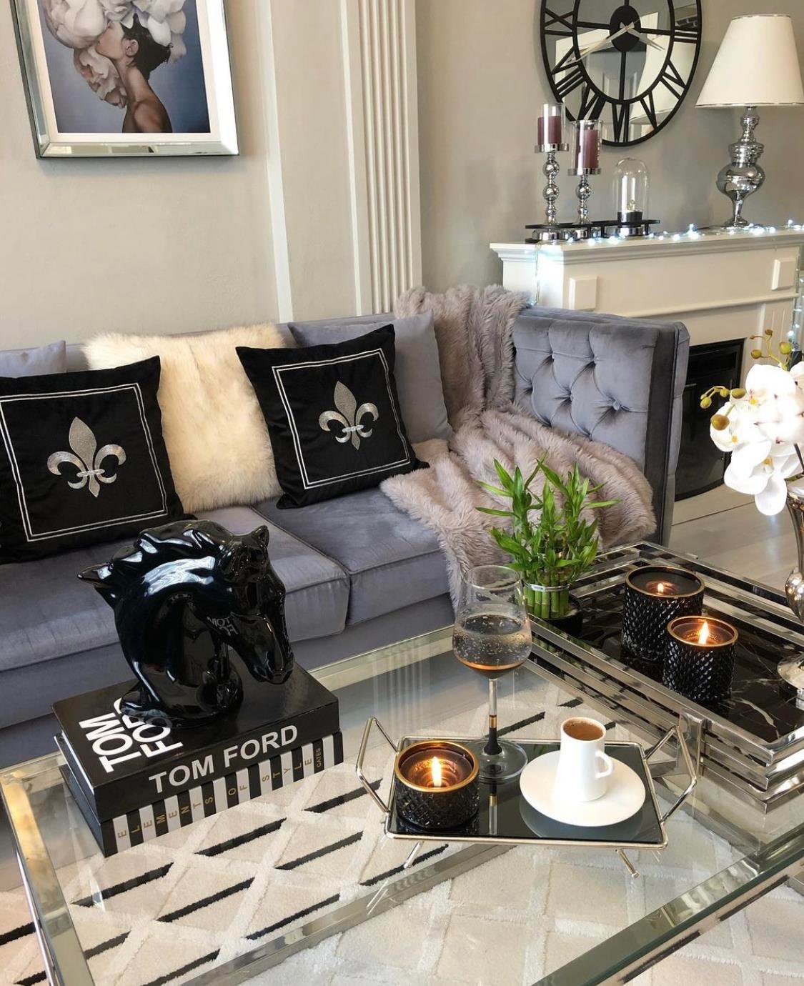 Refcrea Nakışlı Kırlent Fleur De Lis Model