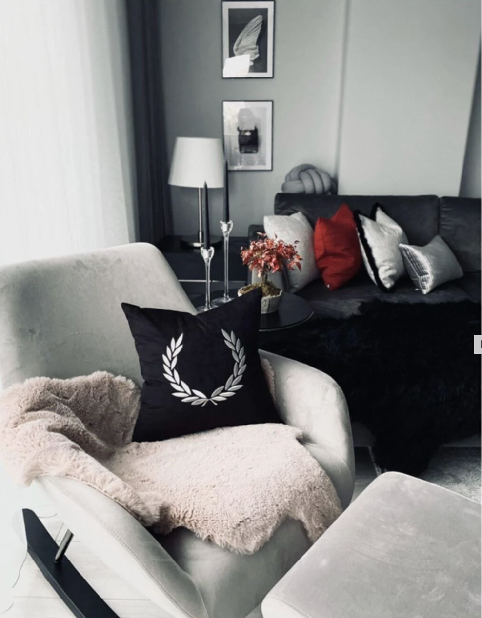 Refcrea Nakışlı Kırlent Kılıfı Başak Modeli     
