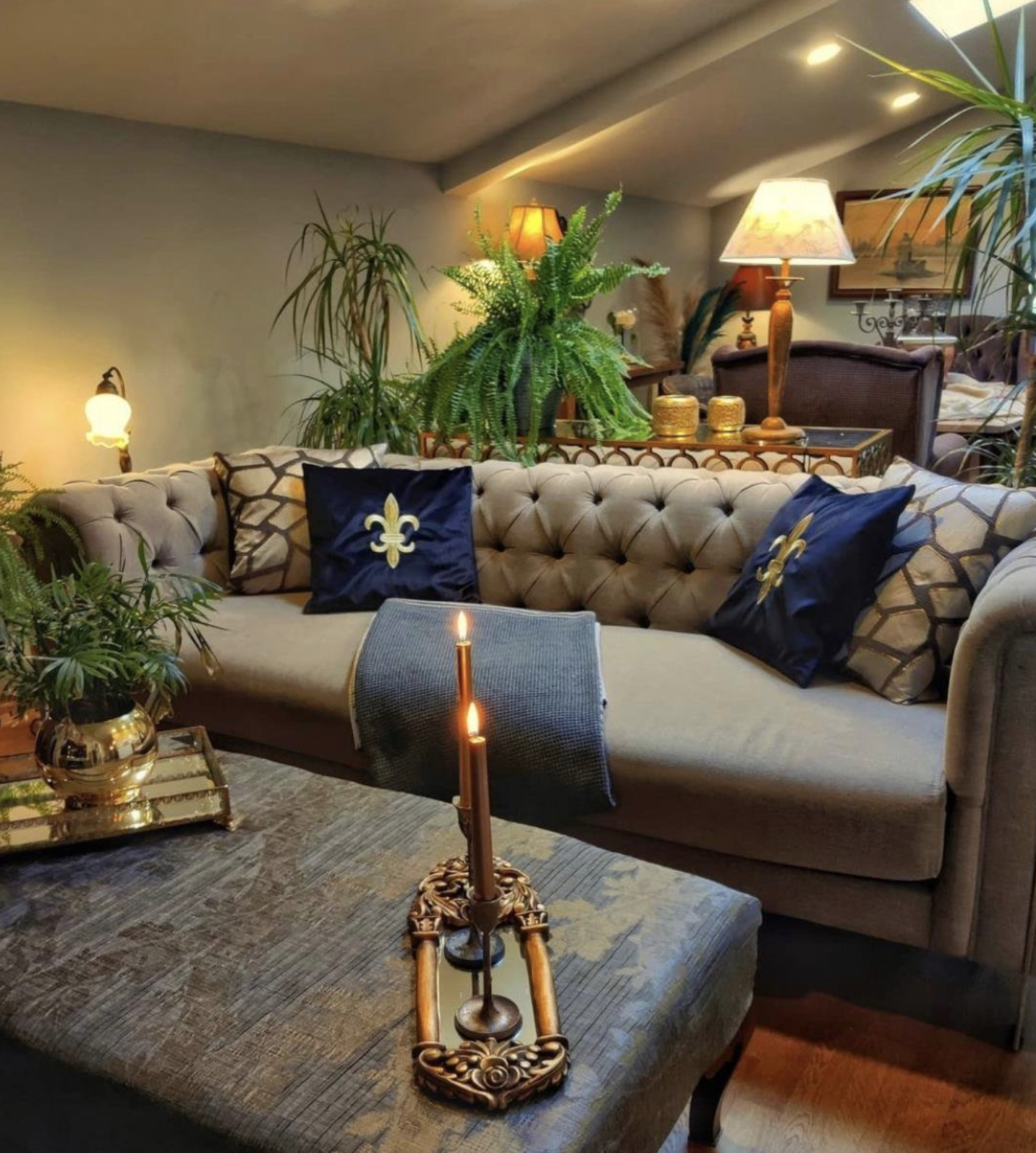 Refcrea Nakışlı Kırlent Kılıfı Fleur De Lis Modeli   