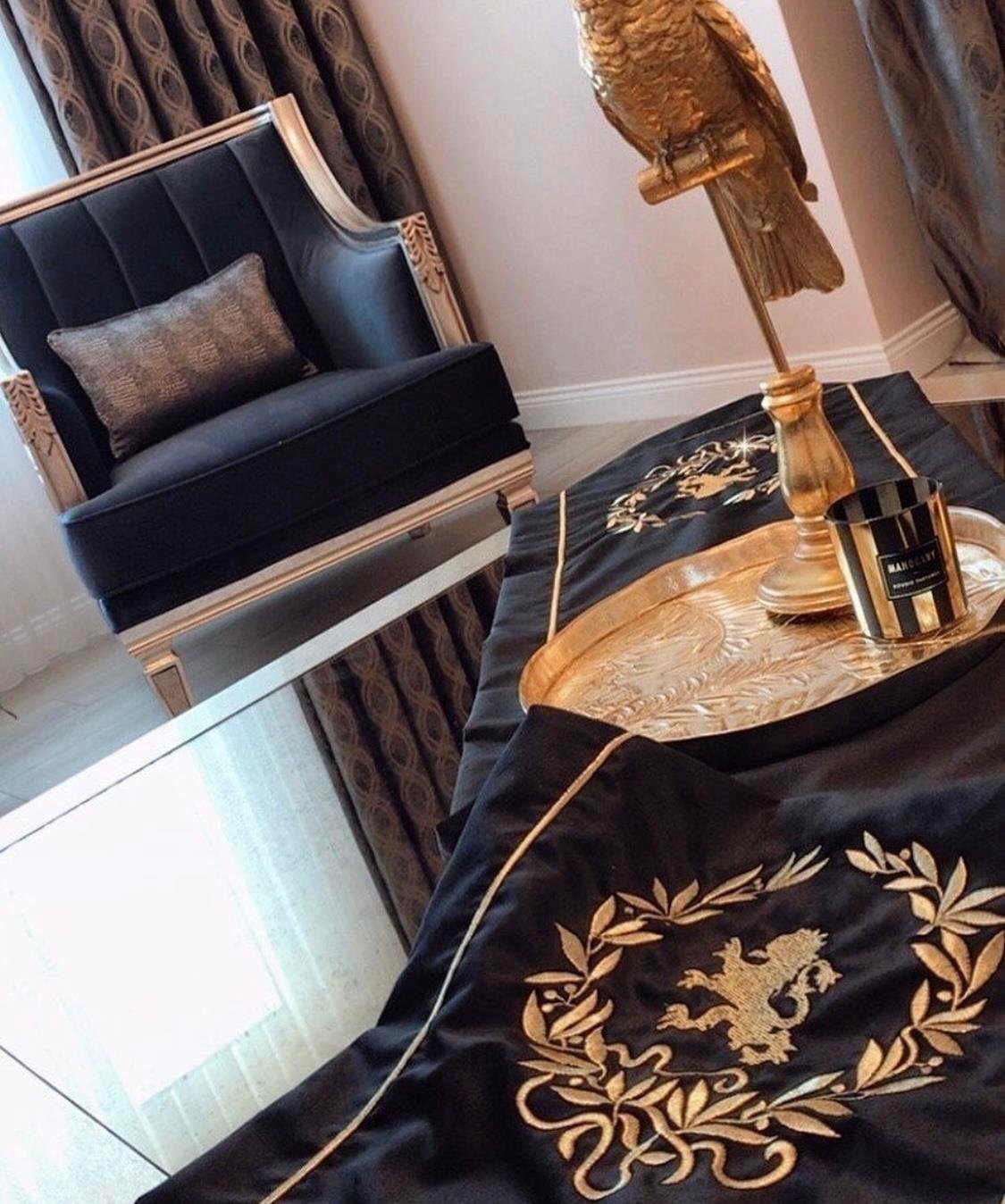 Refcrea Nakışlı Runner Kraliyet Aslanı Modeli Siyah-gold