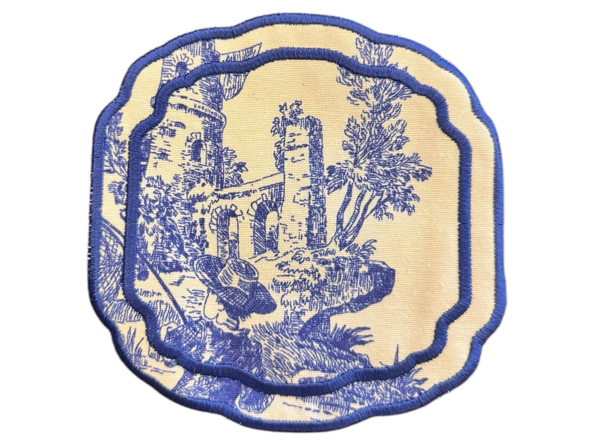 Toile De Jouy Kokteyl Peçetesi Mavi
