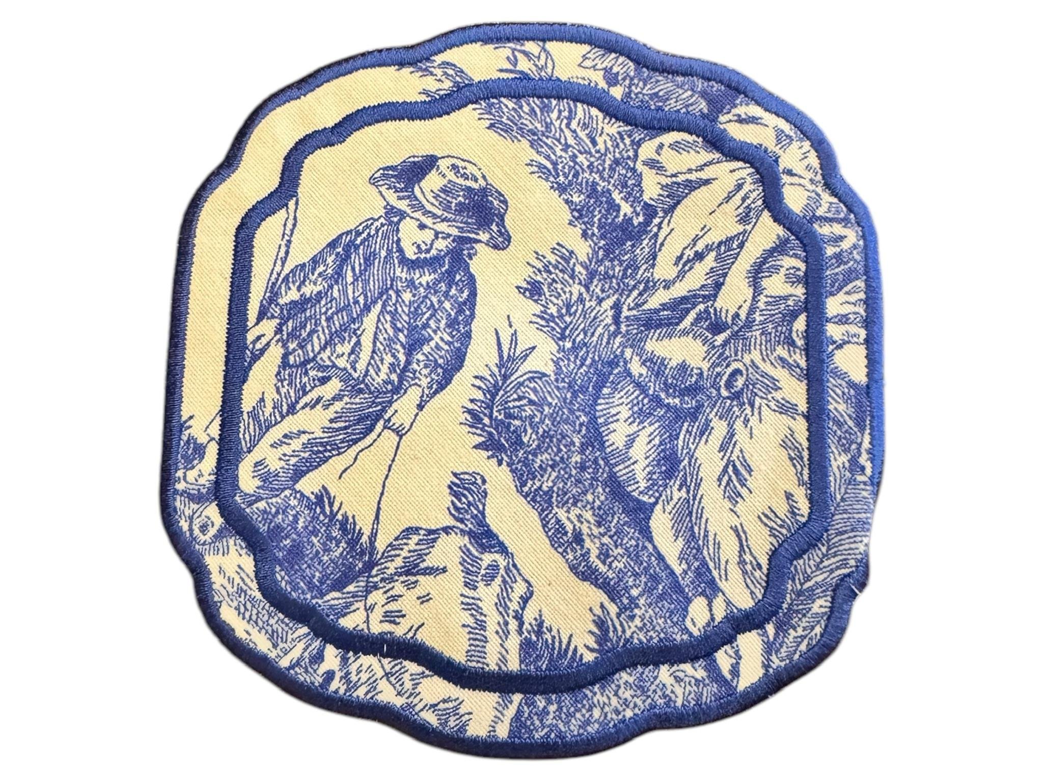 Toile De Jouy Kokteyl Peçetesi Mavi
