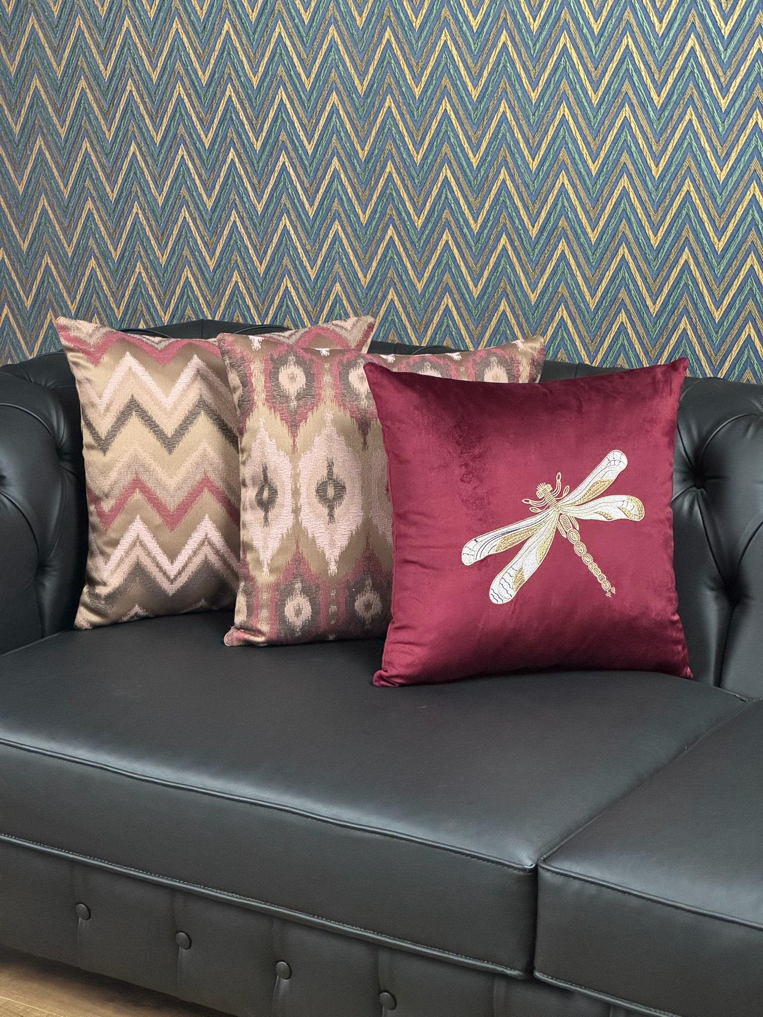 Zenith Zigzag Desenli Kırlent Kılıfı