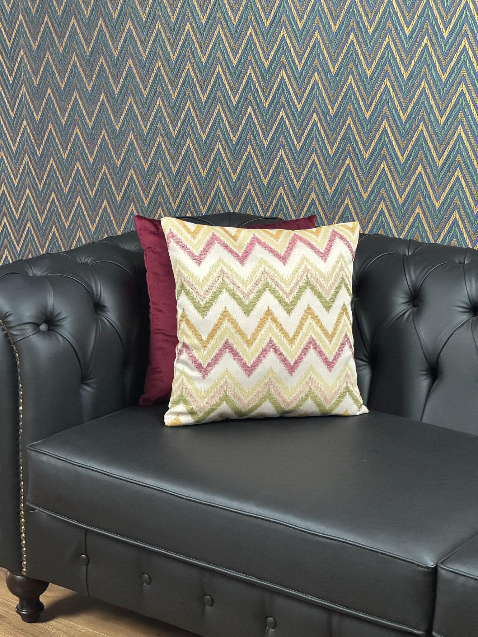 Zenith Zigzag Desenli Kırlent Kılıfı