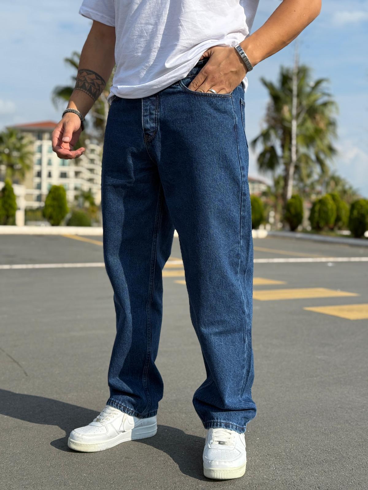 Mavi Baggy Kot Pantolon