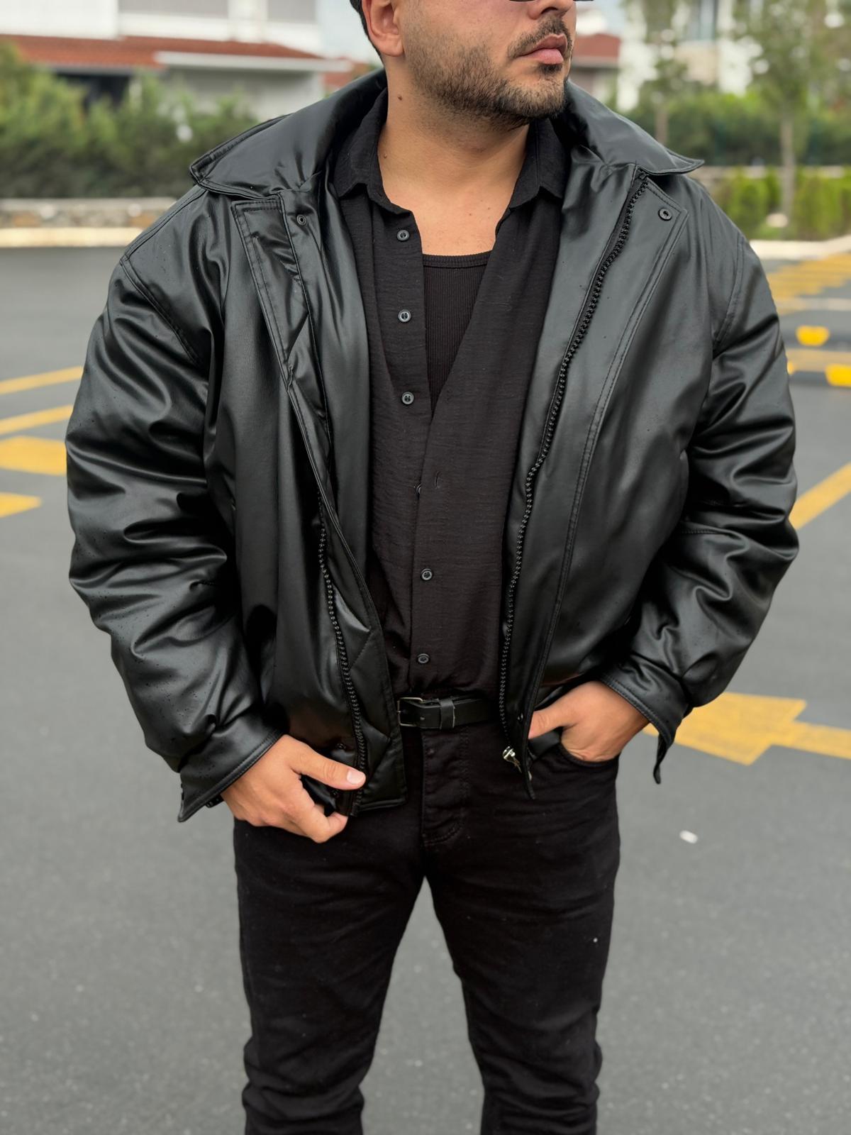 Oversize Bomber Deri Mont