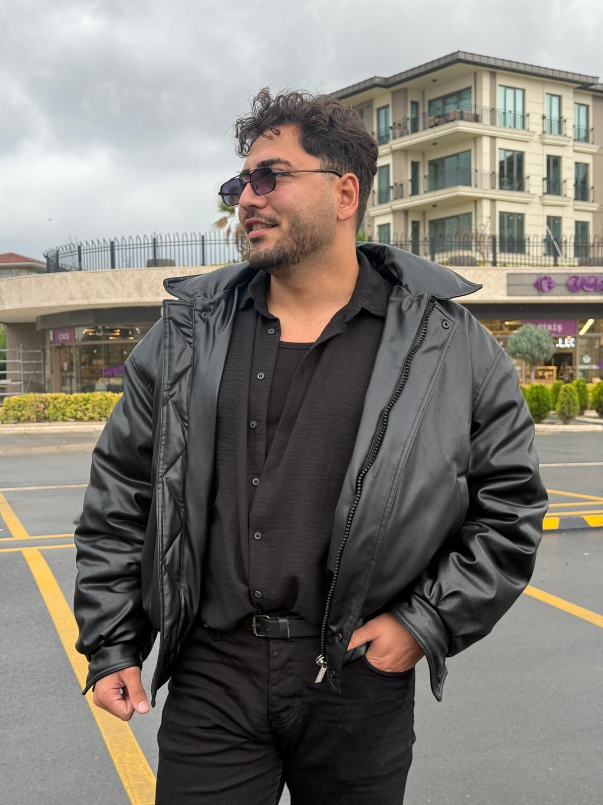 Oversize Bomber Deri Mont