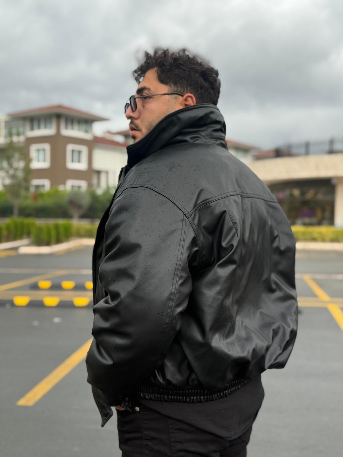 Oversize Bomber Deri Mont