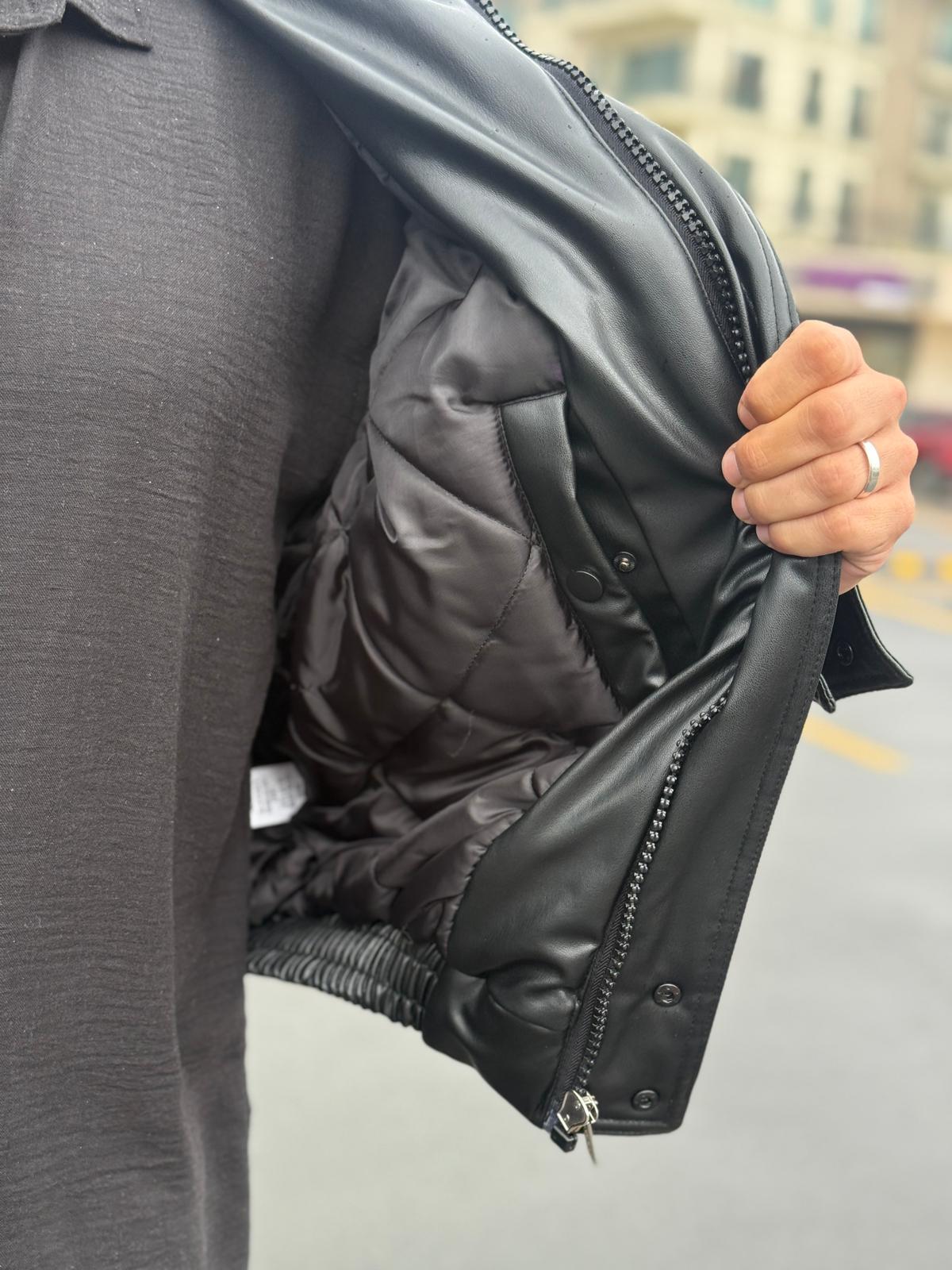 Oversize Bomber Deri Mont