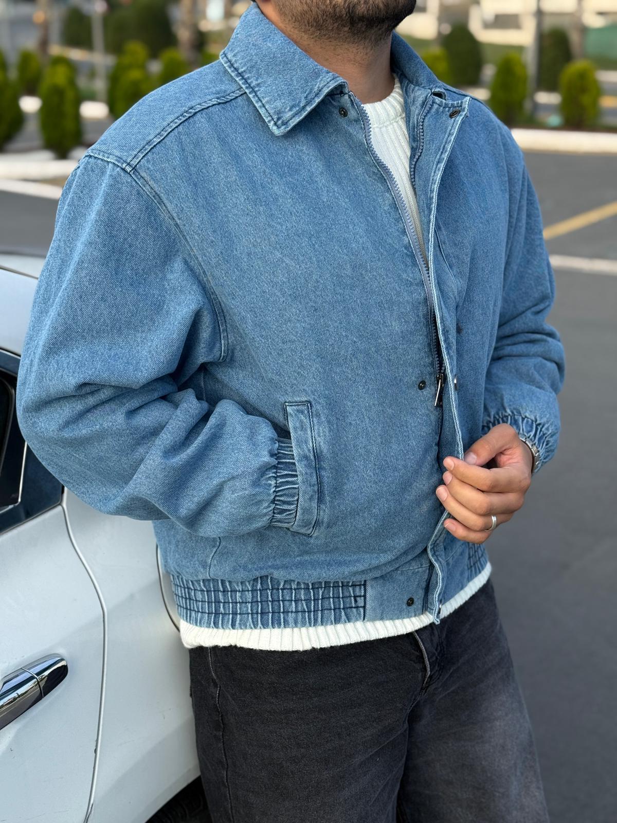 Oversize Denim Ceket Mavi