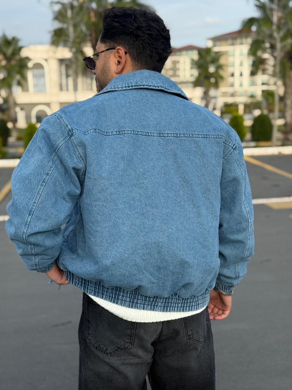 Oversize Denim Ceket Mavi