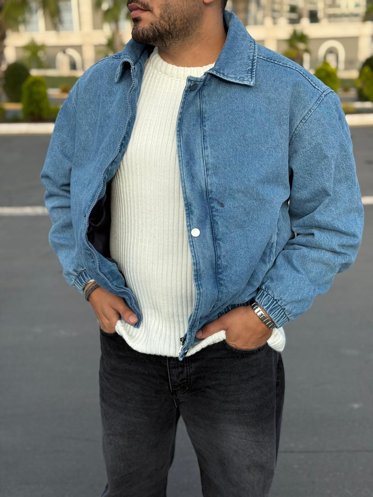 Oversize Denim Ceket Mavi