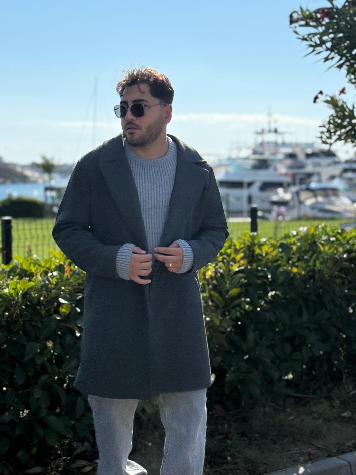Oversize Kaşe Kaban Anrasit