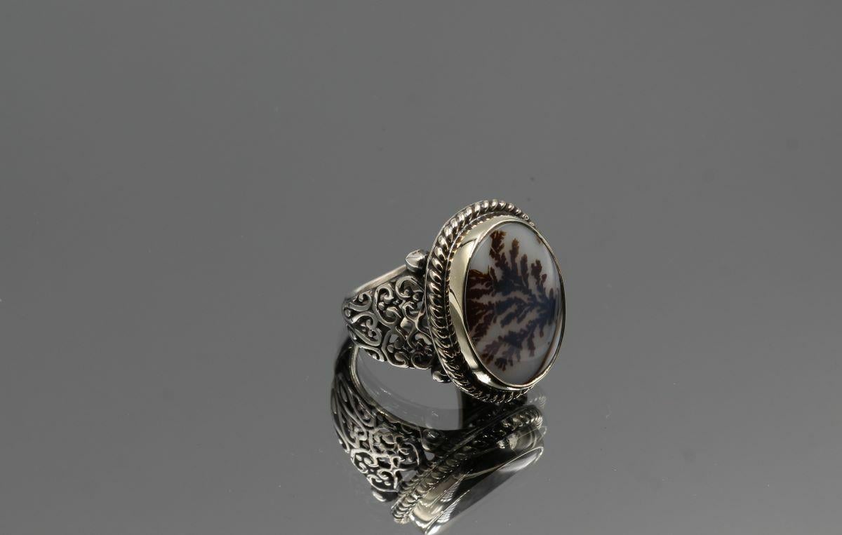 Şecer Akik Taş Erkek Yüzük