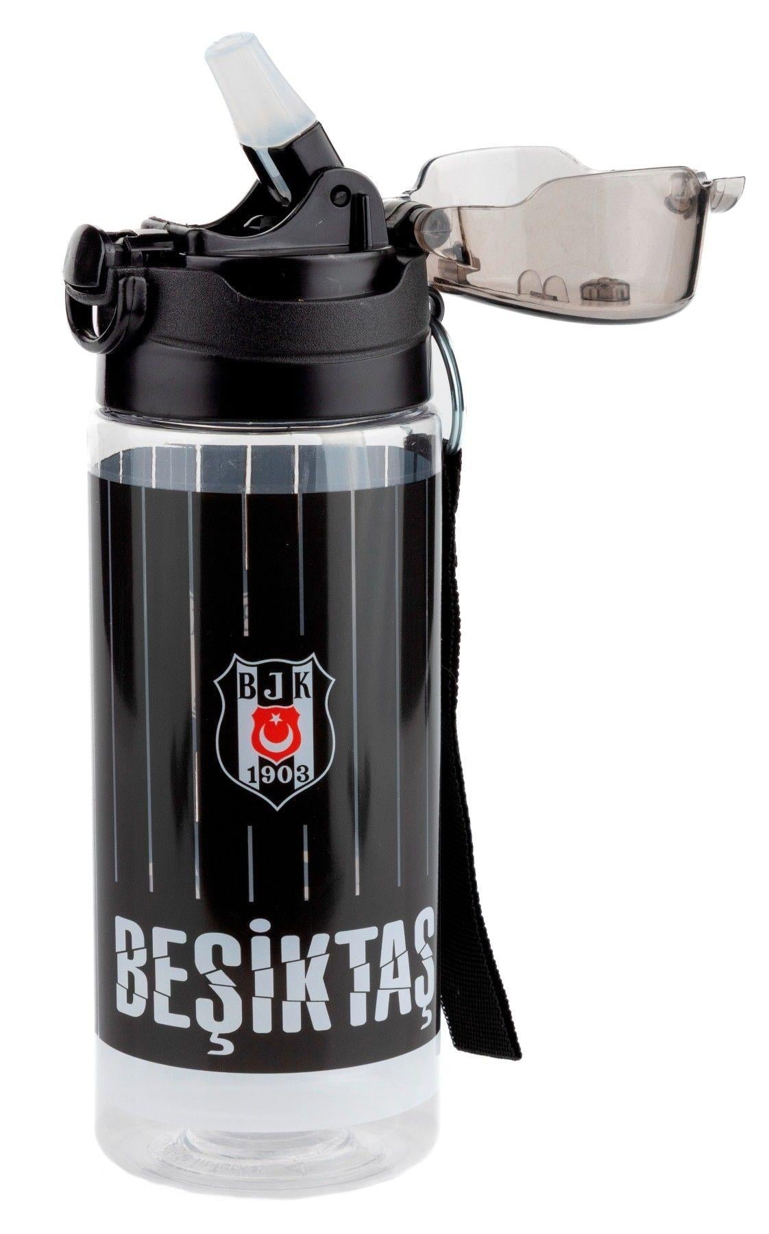 Beşiktaş İnce Çubuk Desenli 500 ml Okul ve Günlük Matara/Suluk - Pipetli - 25371