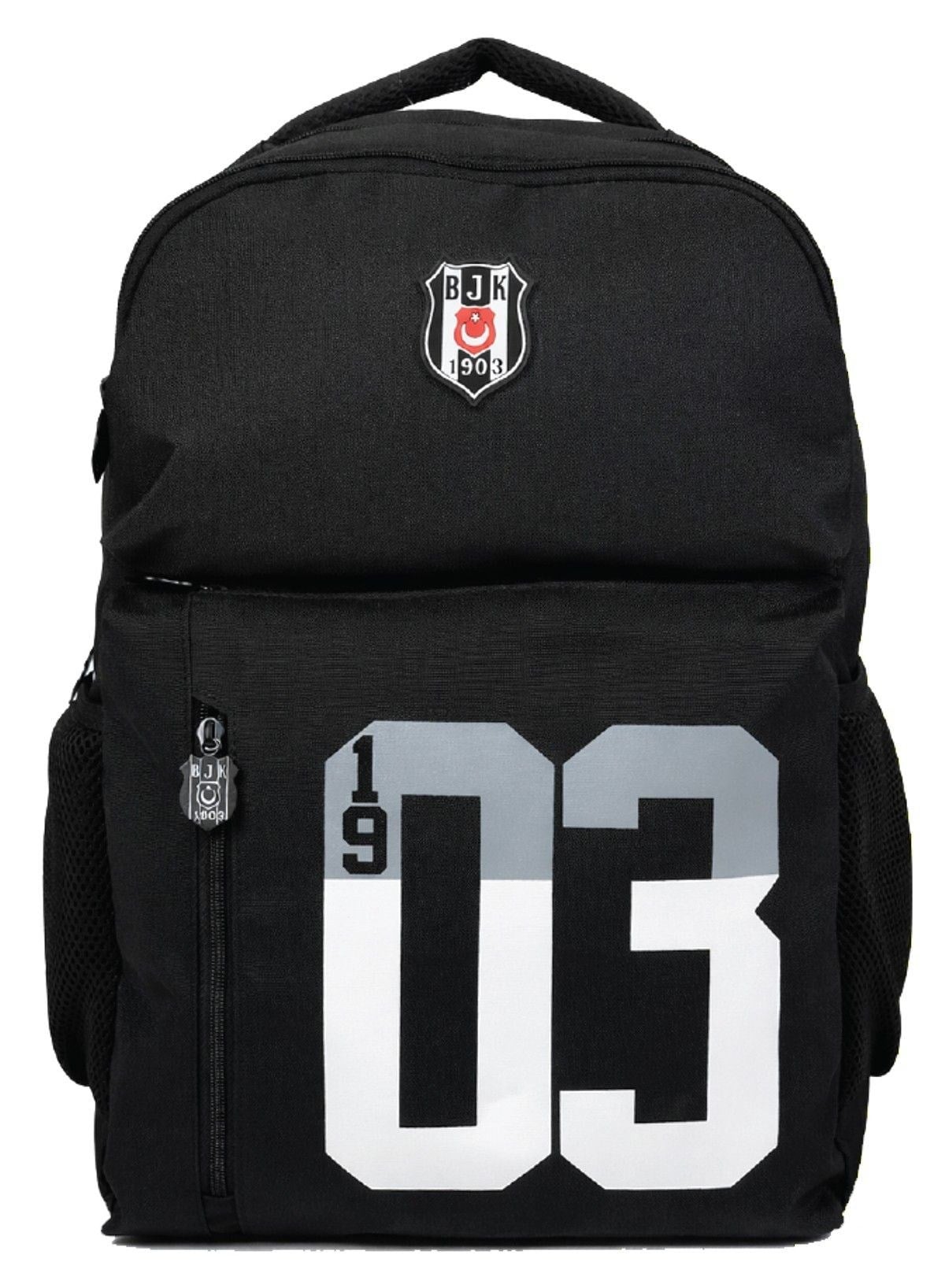 Beşiktaş Üç Bölmeli 1903 Baskılı Erkek Çocuk Gri - Siyah Okul ve Günlük Sırt Çantası - 26304