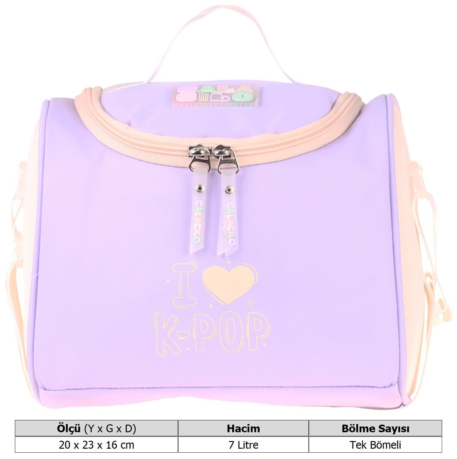 CalaCilo Kız Çocuk K-Pop Lilac Isı Yalıtımlı Okul Beslenme Çantası (Lila) - C4105