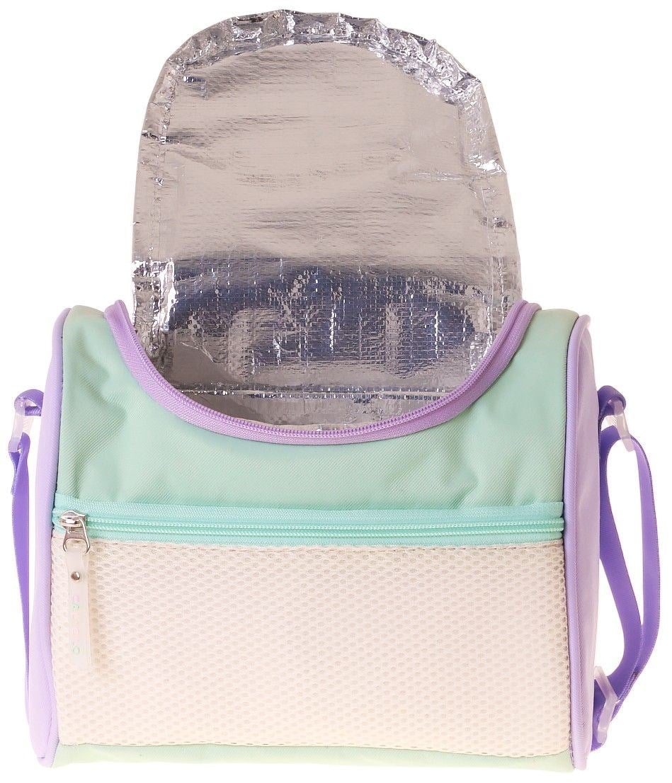 CalaCilo Kız Çocuk Rainbow Lila Yeşil Renkli Isı Yalıtımlı Okul Beslenme Çantası (Lila - Yeşil) - C4090