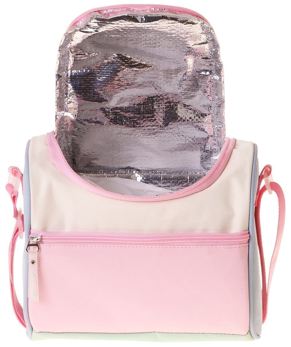 CalaCilo Kız Çocuk Scales Pembe Yeşil Renkli Isı Yalıtımlı Okul Beslenme Çantası (Pembe - Yeşil) - C4096