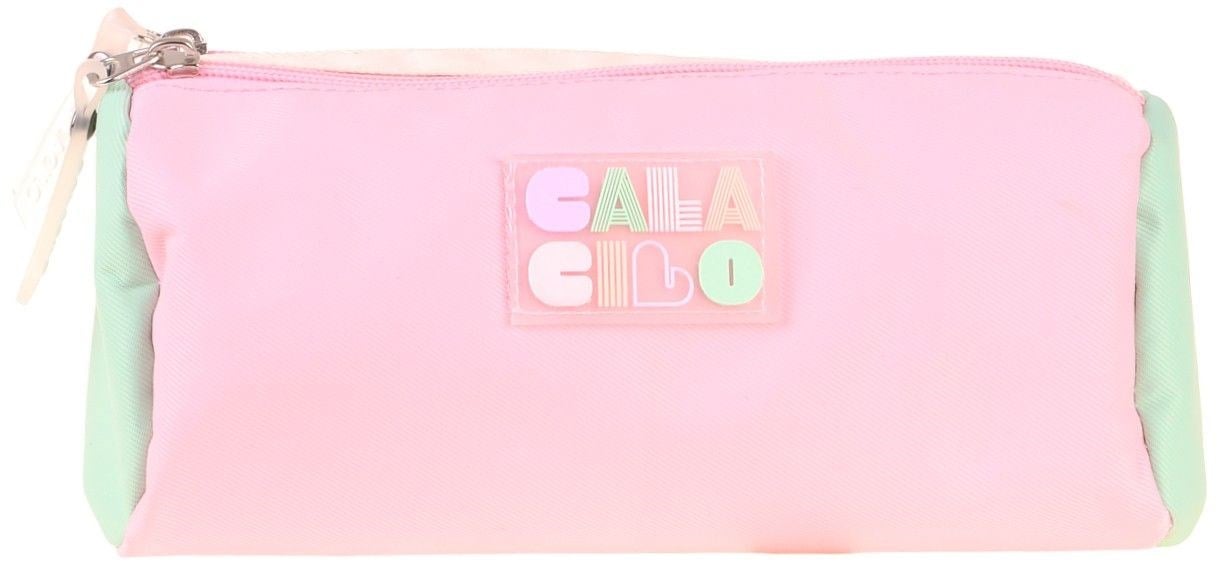 CalaCilo Kız Çocuk Scales Pembe Yeşil Renkli İki Bölmeli Kalem Çantası Okul Kalemliği - C4097