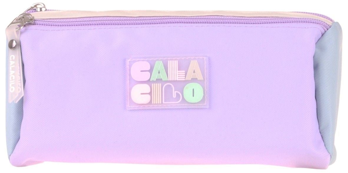CalaCilo Kız Çocuk Virgo Yeşil Lila Renkli İki Bölmeli Kalem Çantası Okul Kalemliği - C4094