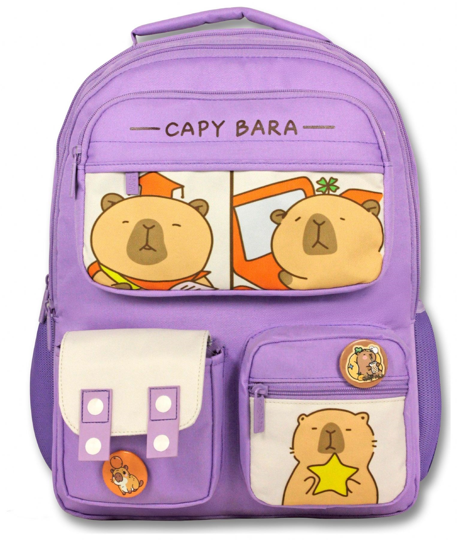 Capybara (Lila) Kız Çocuk Çok Cepli İlkokul Okul Sırt Çantası - 6215