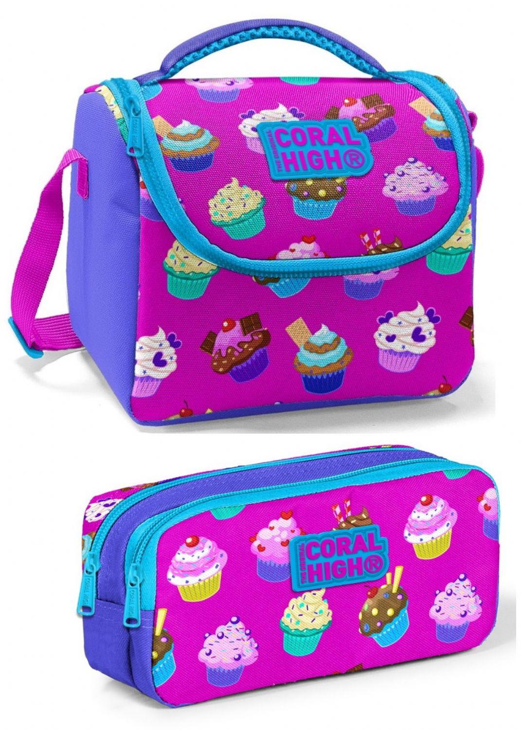 Coral High  Cupcake Kız Çocuk Beslenme Çantası Seti