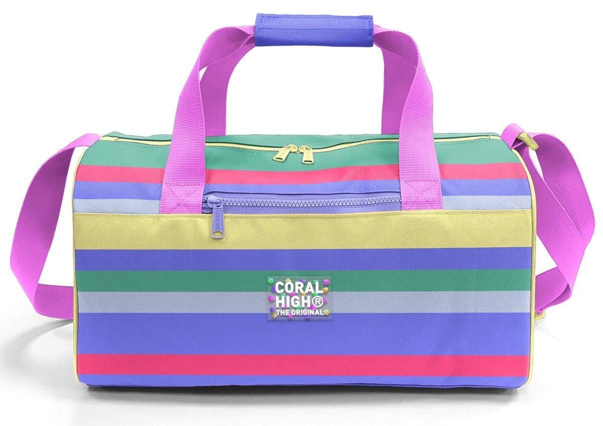 Coral High 27543 Kız Çocuk Spor ve Seyahat Çantası - Renkli Çizgi Desenli