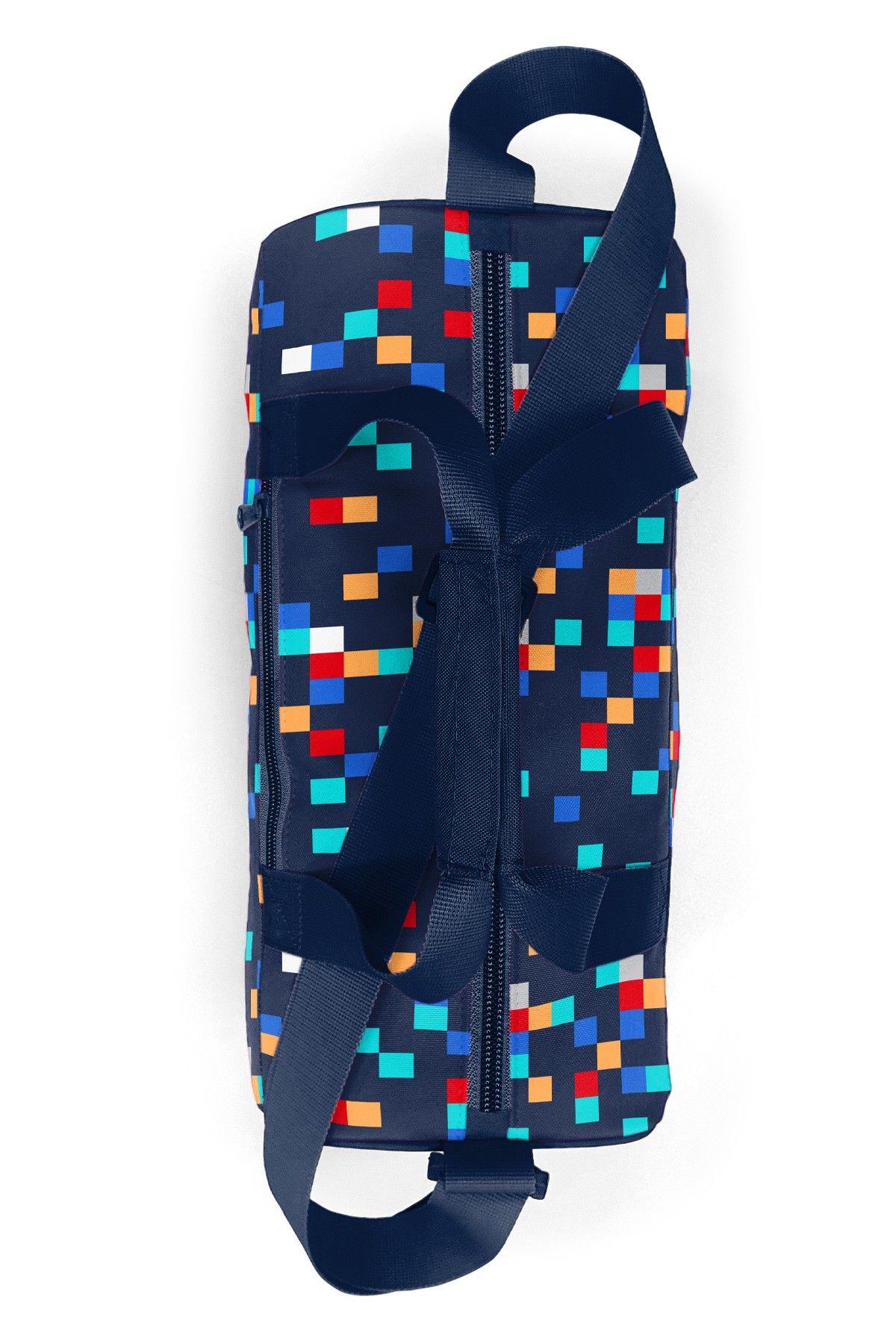 Coral High 27550 Erkek Çocuk Spor ve Seyahat Çantası - Lacivert Çok Renli Geometrik Desenler