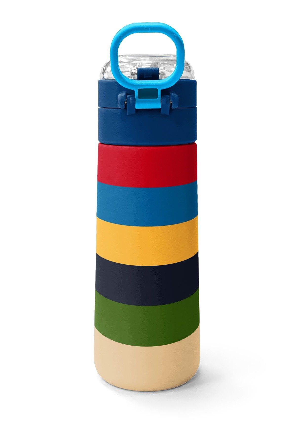 Coral High 500 ml Erkek Çocuk Çok Renkli Çizgi Desenli Çelik Termos Matara - Okul Suluğu