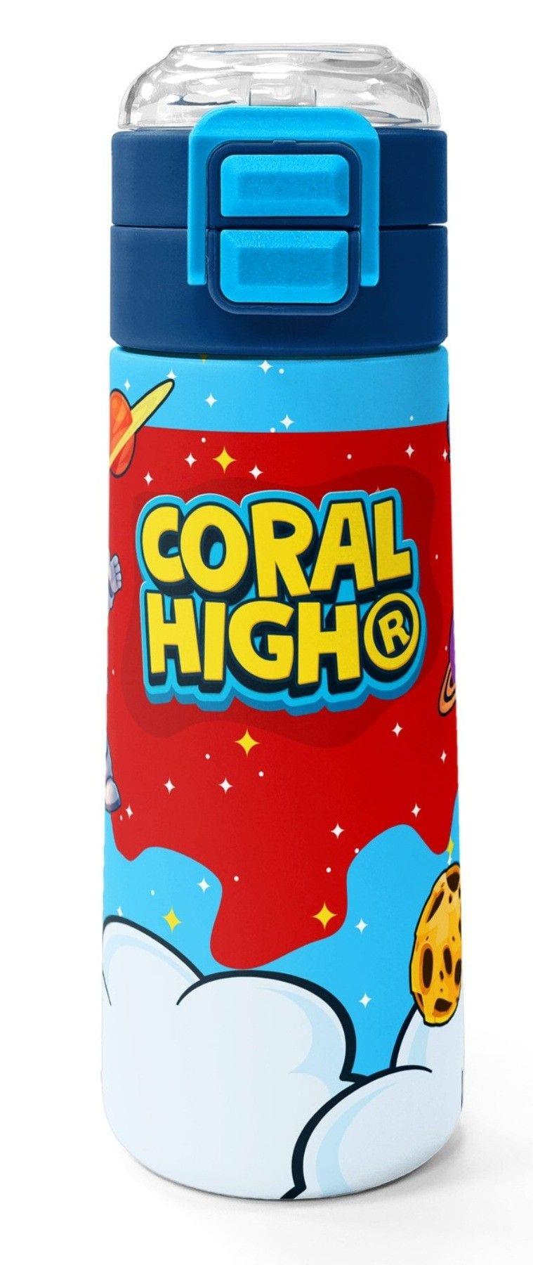 Coral High 500 ml Erkek Çocuk Kırmızı Mavi Astronot Baskılı Çelik Termos Matara - Okul Suluğu