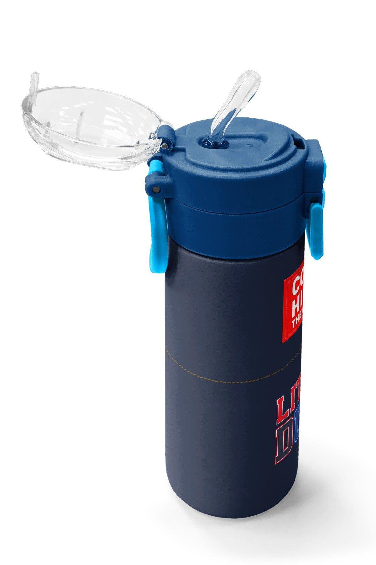 Coral High 500 ml Erkek Çocuk Lacivert Kırmızı Little Dude Baskılı Çelik Termos Matara - Okul Suluğu