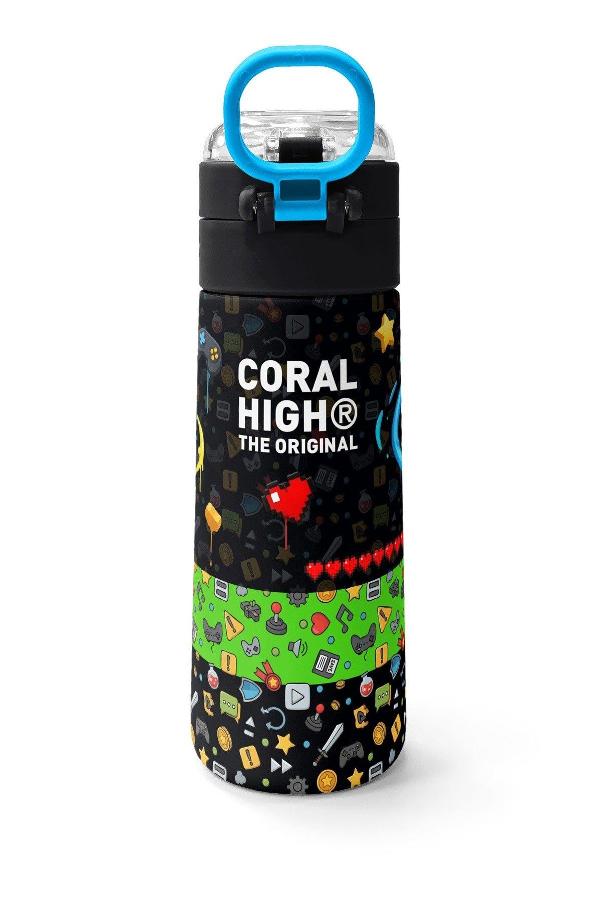 Coral High 500 ml Erkek Çocuk Oyun Baskılı Çelik Termos Matara - Okul Suluğu