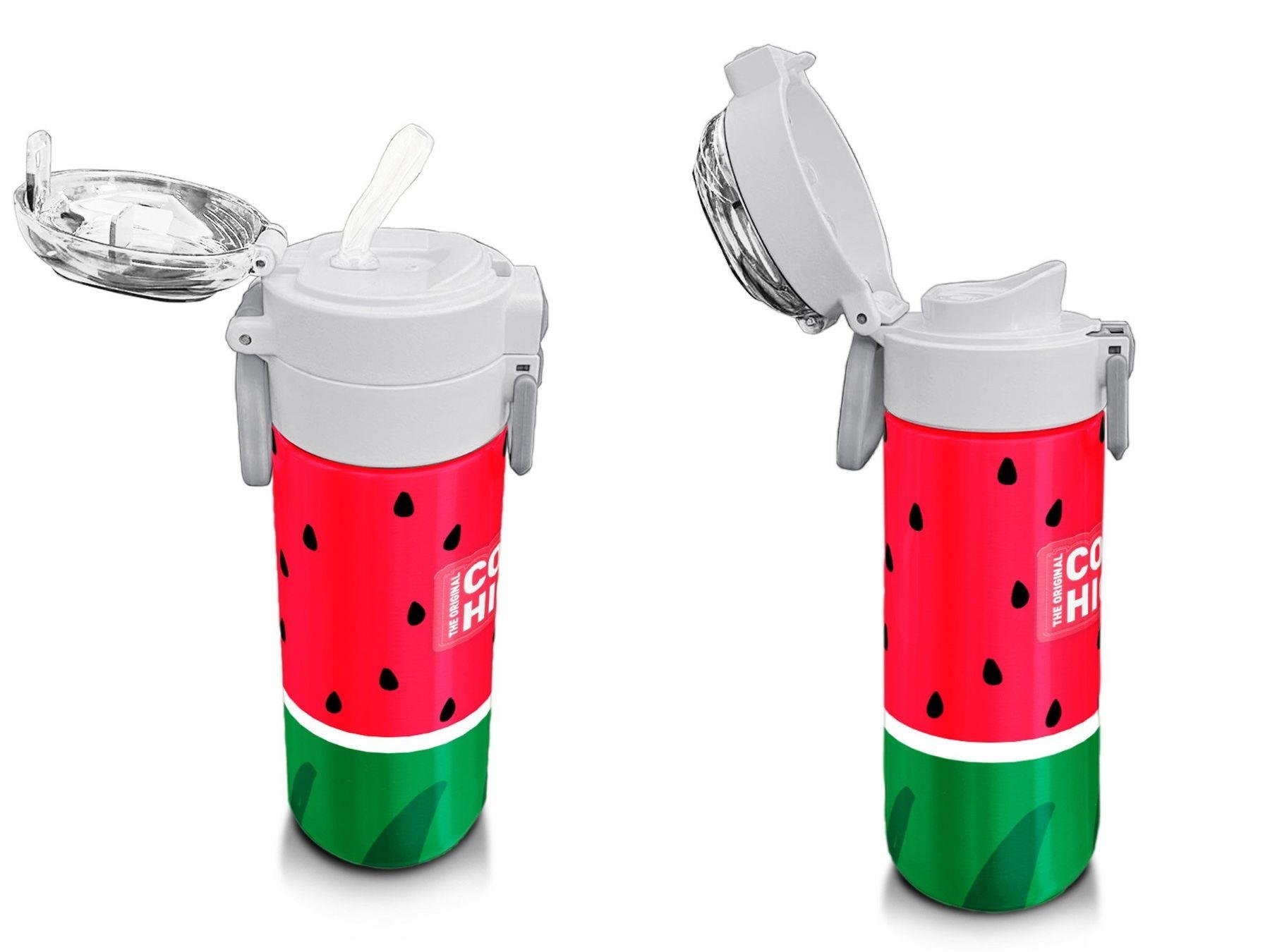 Coral High 500 ml Kırmızı Yeşil Karpuz Desenli - Erkek Çocuk Paslanmaz Çelik Okul Termosu/Suluk/Matara 31866