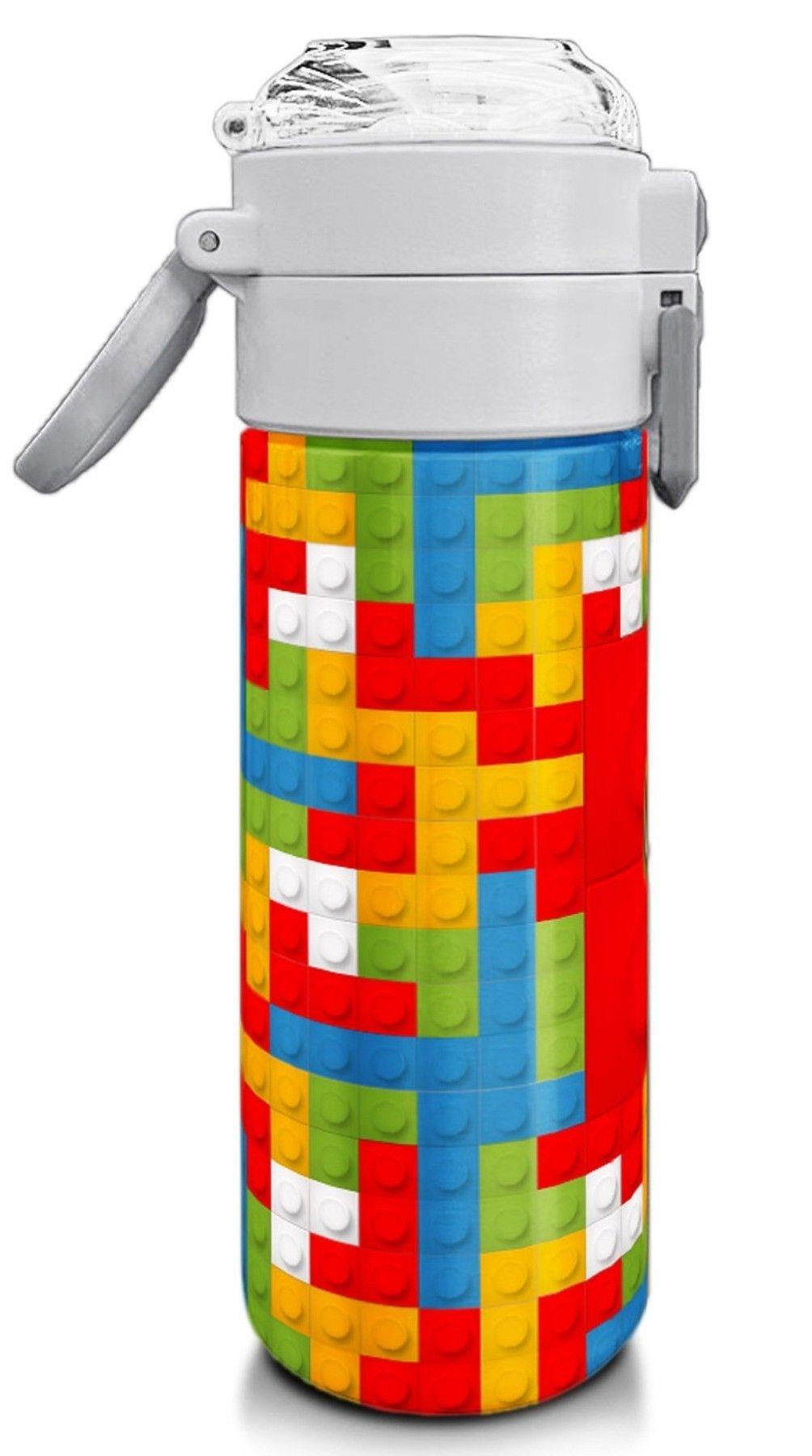 Coral High 500 ml Pipetli ve Direkt İçim Çelik Termos/Matara - Erkek Çocuk -  Blok Desenli 31991