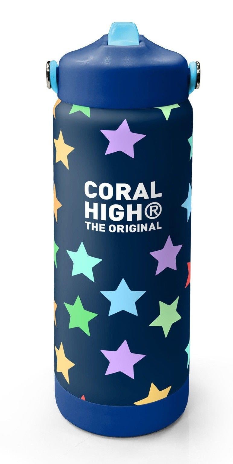 Coral High 650 ml Kız Çocuk Lacivert Yıldız Desenli Çelik Suluk/Matara (Pipetli) 38309