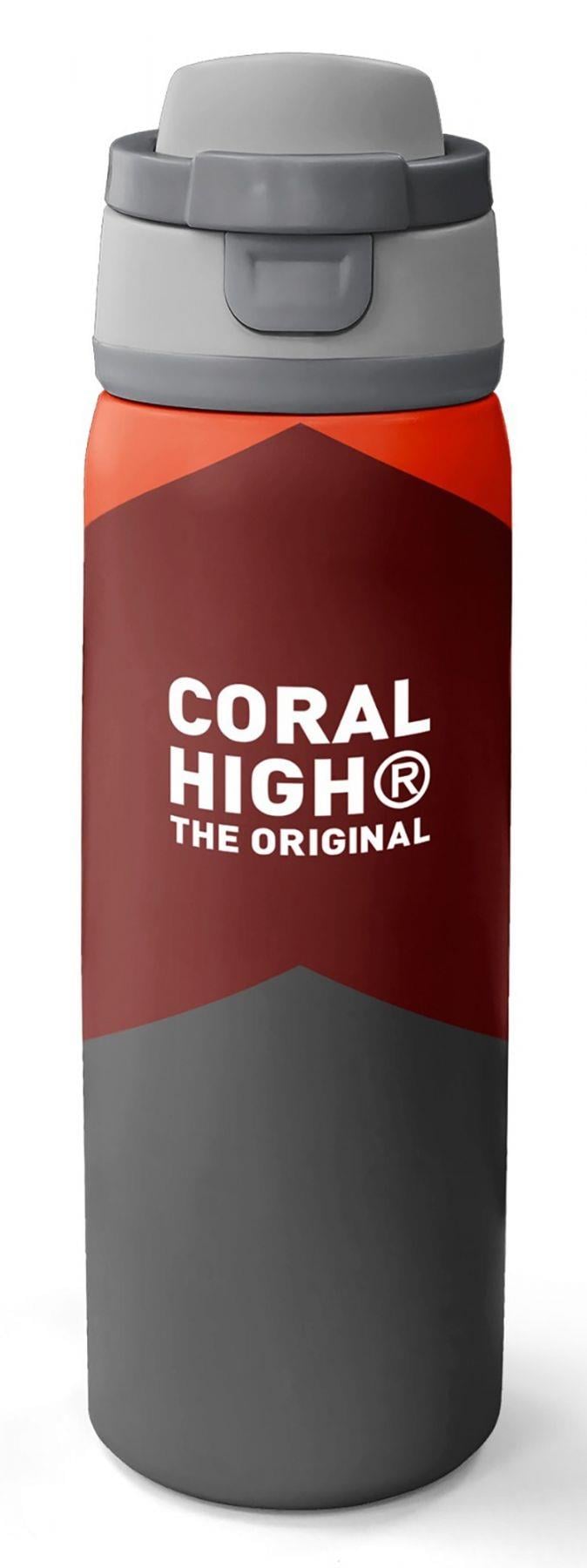 Coral High 800 ml Erkek Çocuk Turuncu Bordo Gri Renkli Pipetli ve Direkt İçim Çelik Termos/Matara - 38552