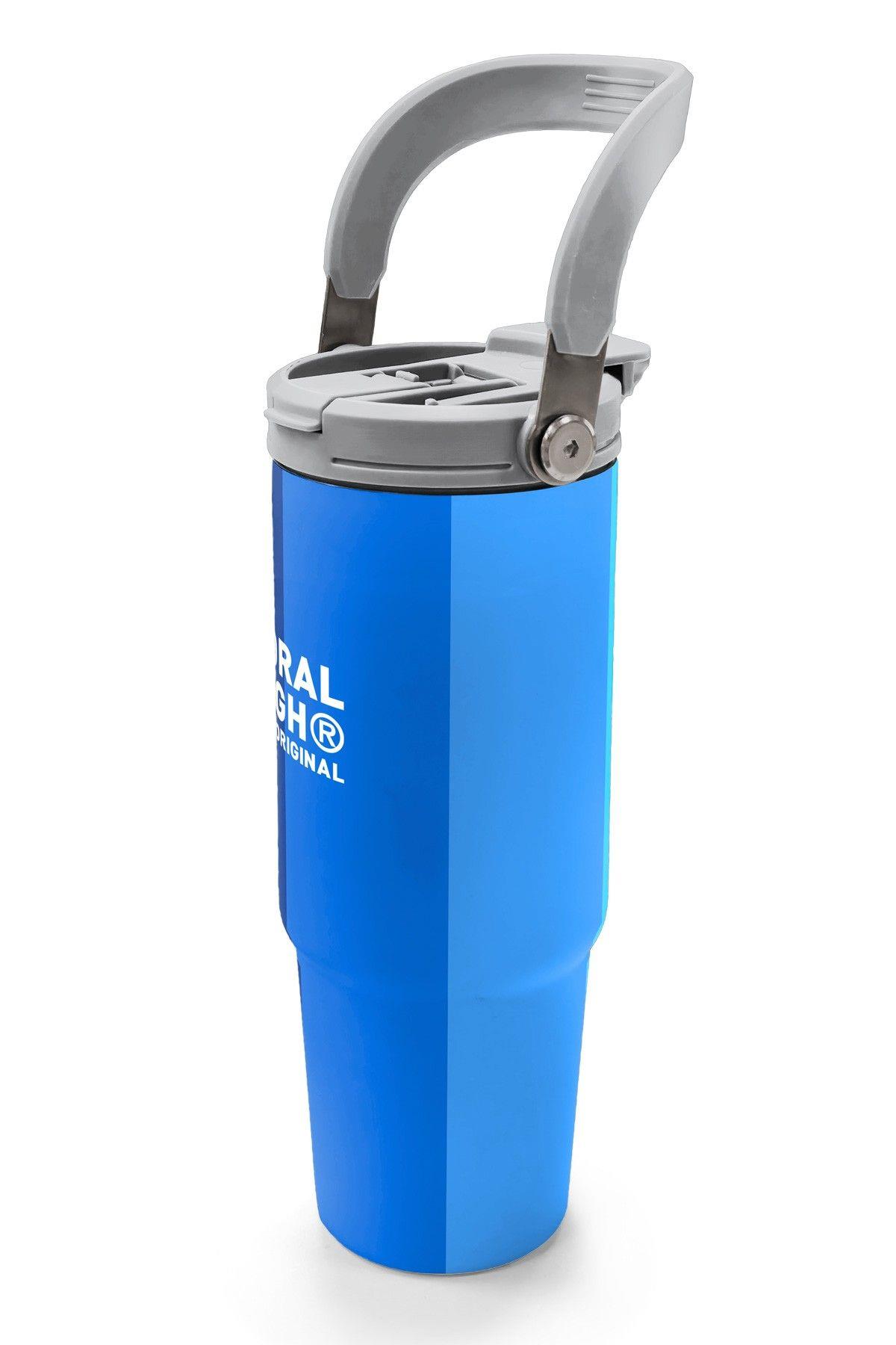 Coral High 900 ml Erkek Çocuk Lacivert Mavi Renk Geçişli Çizgili Çelik Termos /Matara - 38748