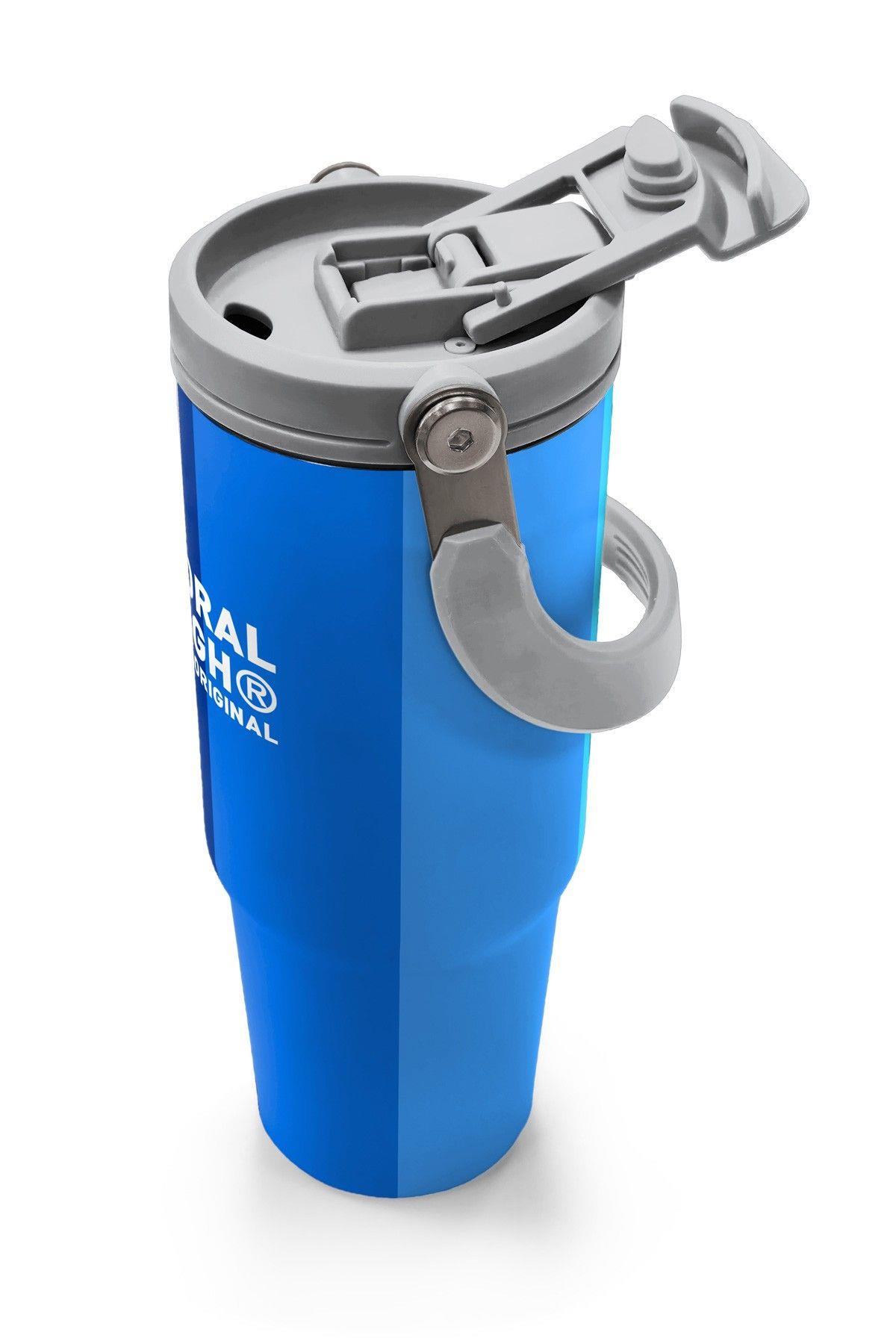 Coral High 900 ml Erkek Çocuk Lacivert Mavi Renk Geçişli Çizgili Çelik Termos /Matara - 38748