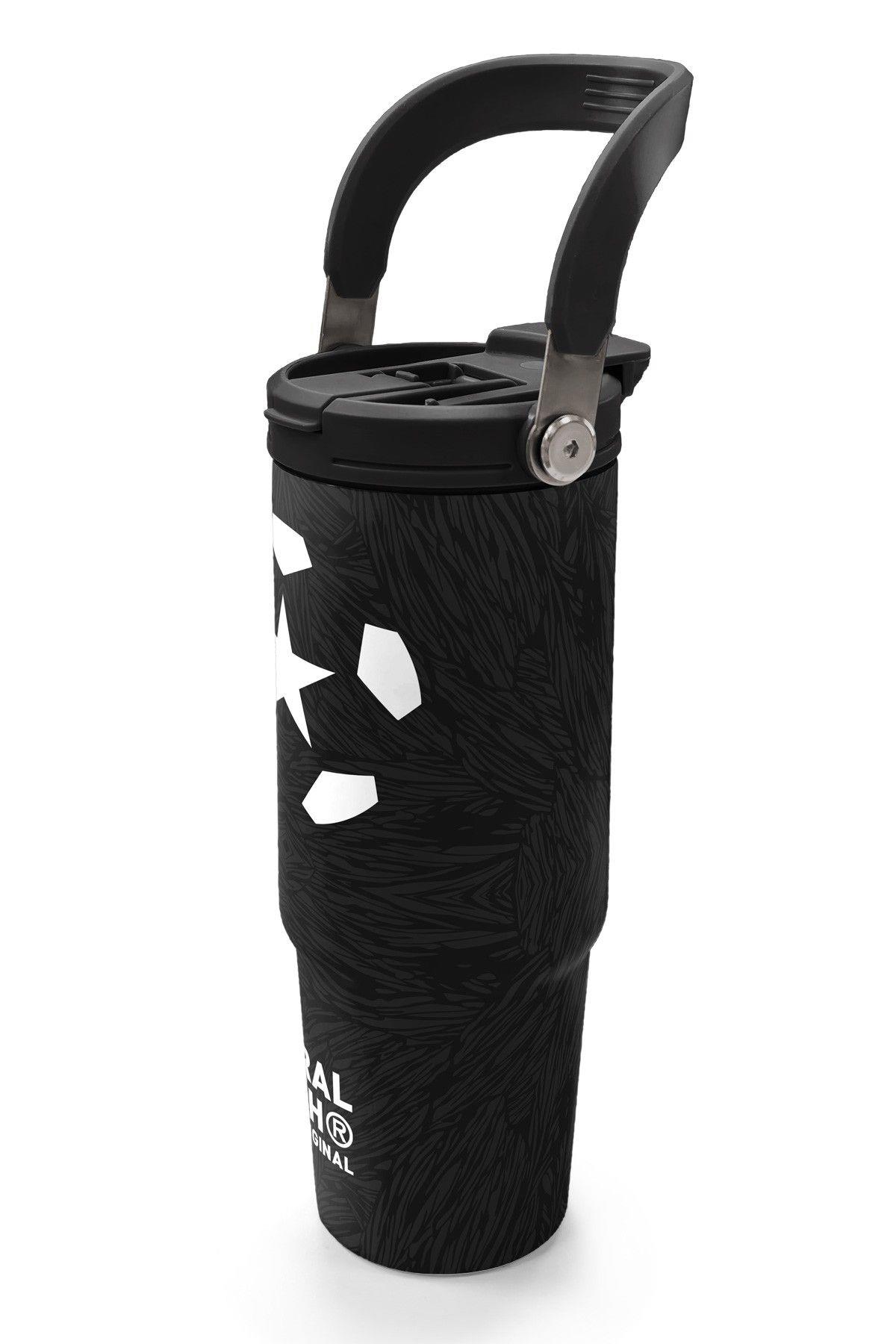 Coral High 900 ml Erkek Çocuk Siyah Beyaz Futbol Baskılı Çelik Termos /Matara - 38722